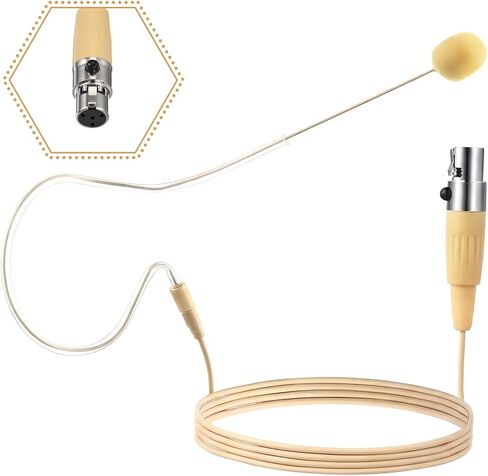 ميكروفون سماعة رأس كهربائي من Sabary Mini XLR 3 Pin TA3F بقابس فوق الأذن ميكروفون صغير XLR 3 Pin TA3F متوافق مع نظام Akg اللاسلكي، لون أسود in Kuwait