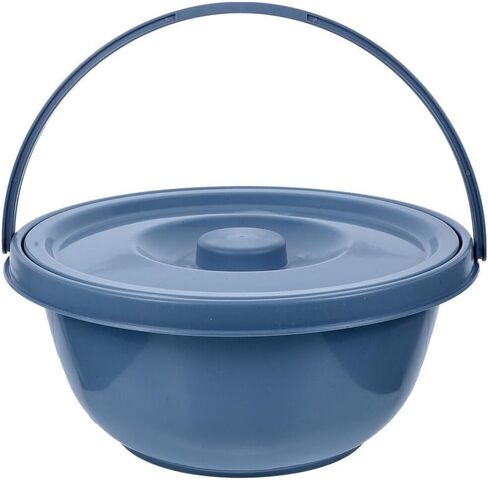 Portable PVC Chamber Pot with Lid and Handle Spittoon for Elderly Adults Pregnant Women, 28x28x13 cm in Kuwait