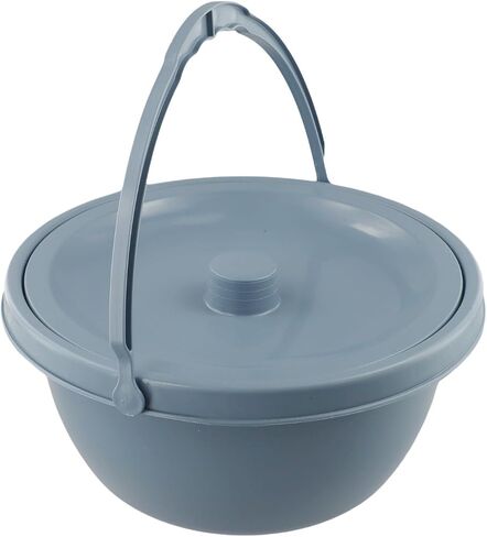 Portable PVC Chamber Pot with Lid and Handle Spittoon for Elderly Adults Pregnant Women, 28x28x13 cm in Kuwait