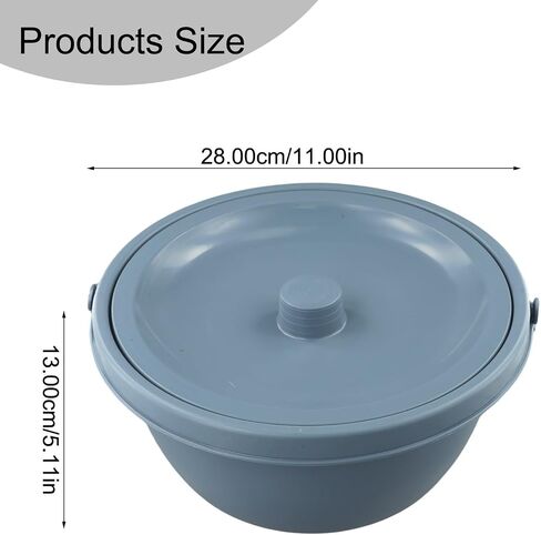 Portable PVC Chamber Pot with Lid and Handle Spittoon for Elderly Adults Pregnant Women, 28x28x13 cm in Kuwait