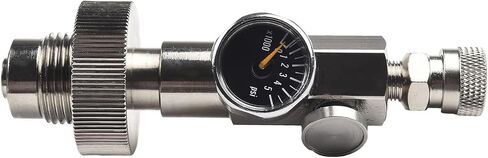 4500PSI G5/8 Male To 8Mm Quick Disconnect DIN Adapter – Charging Valve With Pressure Gauge – Stainless Steel – For Scuba & HPA Tanks in Saudi Arabia
