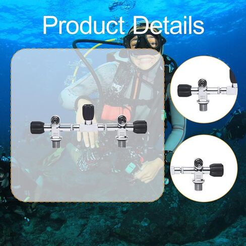 Diving Cylinder Valve Metal Material Scuba Diving Double Tank Threaded 3/4NPS Valve High Pressure 3000PSI Portable Design Suitable for in Kuwait