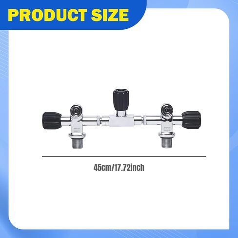 Diving Cylinder Valve Metal Material Scuba Diving Double Tank Threaded 3/4NPS Valve High Pressure 3000PSI Portable Design Suitable for in Kuwait