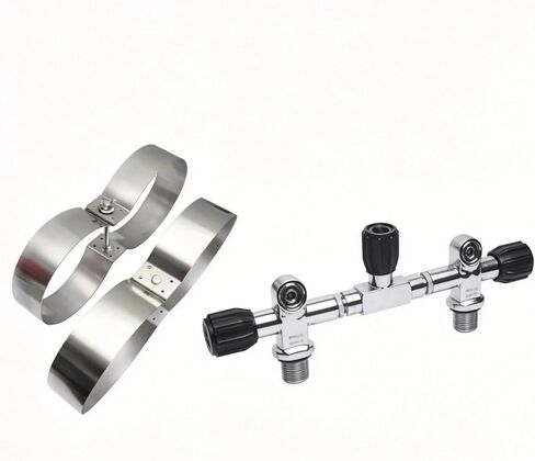 Diving Cylinder Valve Metal Material Scuba Diving Double Tank Threaded 3/4NPS Valve High Pressure 3000PSI Portable Design Suitable for in Kuwait