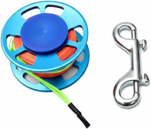 Finger Wheel Reeldurable Spring Hook Detachable Line Spool Stainless Steel Bolt Snap Scuba Finger Spool for Divers, Blue, 30m in Kuwait