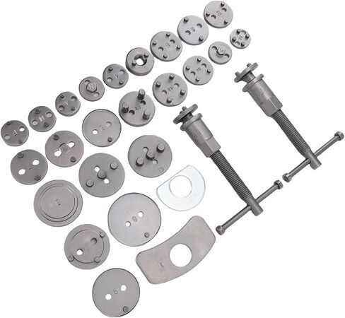 aqxreight Disc Brake Caliper Tool Kit, Heavy Duty Piston Caliper Compressor Rewind Tool Set with 2 Fixed Plates and 23 Disc Adapters, for European and Japanese Cars Maintenance in Kuwait