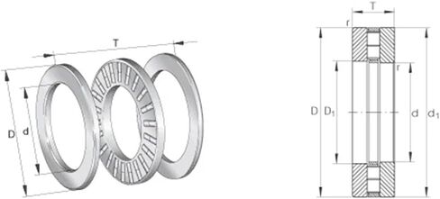 1pcs 89306M 89306 30x60x18 Thrust Bearings Axial Cylindrical Roller and cage Assemblies Bearing washers in Kuwait