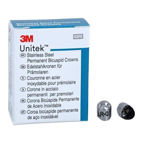 3M Solventum 900540 Unitek تيجان من الفولاذ المقاوم للصدأ Bicuspid الفك السفلي الأول #0 أسفل اليمين 5/Pk in Kuwait