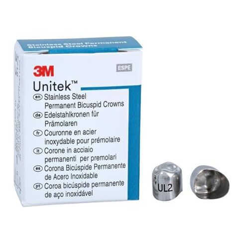 3M Solventum 900512 Unitek Crowns Stainless Steel 1st Permanent Bicuspid #2 Upper Left 5/Bx in Kuwait