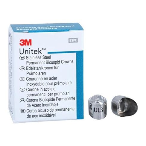 3M Solventum 900513 Unitek Crowns الفولاذ المقاوم للصدأ 1st Bicuspid الدائم #3 أعلى اليسار 5/Bx in Kuwait