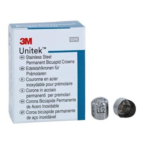 3M Solventum 900632 Unitek Crowns Stainless Steel 2nd Permanent Bicuspid #2 Lower Left 5/Bx in Kuwait