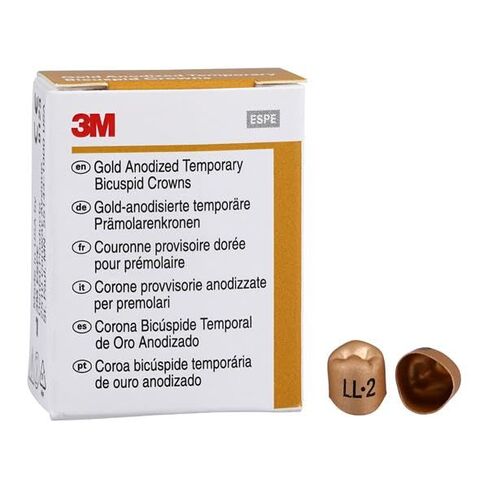 3M Solventum 940532 Unitek Crowns Gold Anodized 1st Bicuspid #2 Lower Left 5/Bx in Kuwait