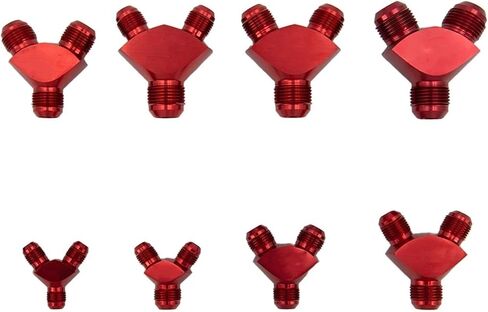RED AN6 AN8 AN10 AN12 Aluminum Y Block Adapter Fittings Adaptor Y Type Oil Pipe Joint(AN10-AN10-AN10) in Kuwait