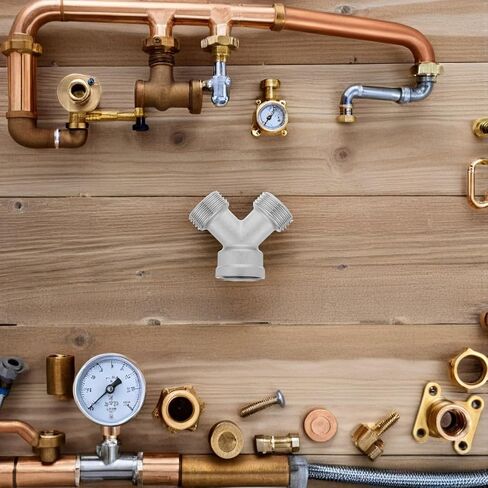 3/4 Inch Y-shaped Copper Water Splitter Connector for Washing Machine Hose Tee with Leakproof Connection and Temperature Resistant Features, for Home Plumbing Maintenance in Kuwait