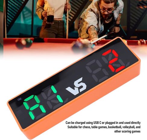 Digital Scoreboard, 4 Digits Mini Electronic Scoreboard with Bright LED Screen & Loud Buzzer, USB C Port Charging, Long Battery Life for Board Games, Basketball, Volleyball in Kuwait