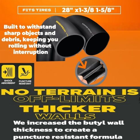 Bike Inner Tubes for 28 x 1 5/8 x 1 1/2, 700C 32mm, Compatible with 700x35C 700x36C 700x37C 700x38C 700x40C 700x42C 700x43C, 2 Pack in Kuwait
