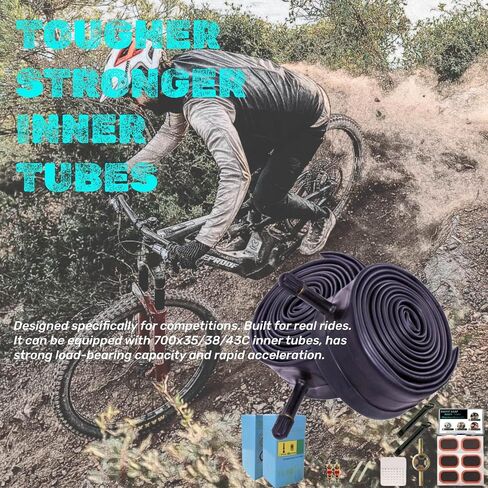 Bike Inner Tubes for 28 x 1 5/8 x 1 1/2, 700C 32mm, Compatible with 700x35C 700x36C 700x37C 700x38C 700x40C 700x42C 700x43C, 2 Pack in Kuwait