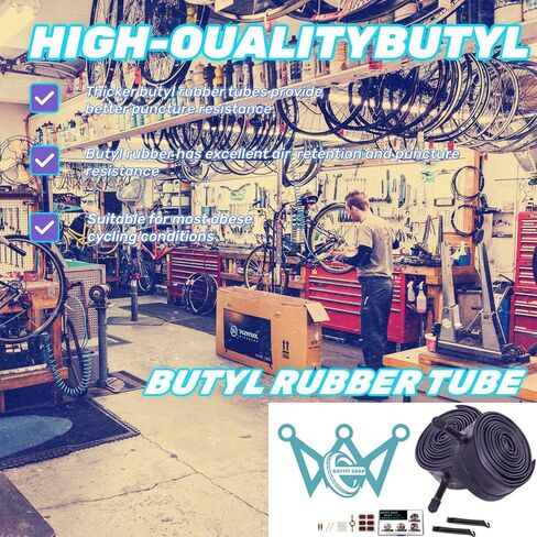 Bike Inner Tubes for 28 x 1 5/8 x 1 1/2, 700C 32mm, Compatible with 700x35C 700x36C 700x37C 700x38C 700x40C 700x42C 700x43C, 2 Pack in Kuwait