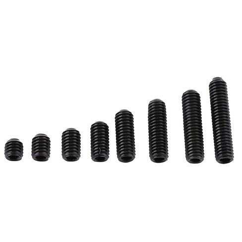 200Pcs M3 Set Screw, Carbon Steel Socket Cup Screw Kit, 8 Common Sizes Headless Hex Socket Screws Set for Fastening and Connecting Objects, Black Flat End in Kuwait