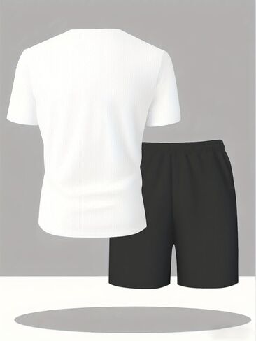 Men's Activewear Two-Piece Set Men's Outdoor Outfit Made with breathable quick-dry fabric Features lettering print in Kuwait