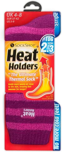 HEAT HOLDERS - Women's STRIPED Ultimate Thermal Socks, One size 5-9 us in Saudi Arabia