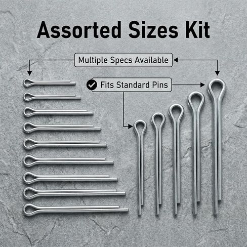 110 PCS Heavy Duty Cotter Pin Assortment Kit, 8 Popular Sizes Used for Hitch Pin Lock System, Trucks, Engine Repair in Towing Hitch Clips & Pins in Kuwait