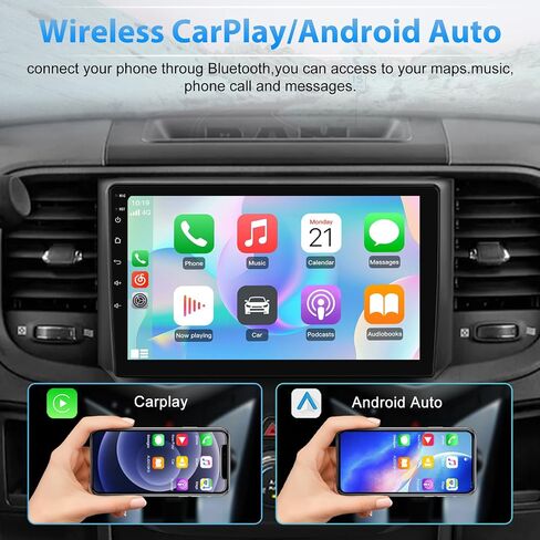 AWESAFE Android Car Radio for Dodge RAM 1500 2500 3500 2013 2014 2015 2016 2017 2018, 9" Ram 1500 Radio Replacement with 5G WiFi CarPlay Android Auto - 2+32GB (Only fit Manual AC) in Saudi Arabia