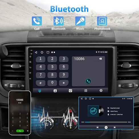 AWESAFE Android Car Radio for Dodge RAM 1500 2500 3500 2013 2014 2015 2016 2017 2018, 9" Ram 1500 Radio Replacement with 5G WiFi CarPlay Android Auto - 2+32GB (Only fit Manual AC) in Saudi Arabia