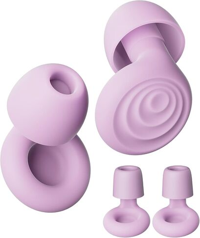 Yawsoy Ear Plugs for Sleeping Noise Cancelling, Concert Ear Plugs Reusable Soft Noise Reduction for Sleep, Focus, Travel, Work, Motorcycle, with 6 Silicone Ear Tips and 6 Foam Ear Tips (Purple) in Kuwait