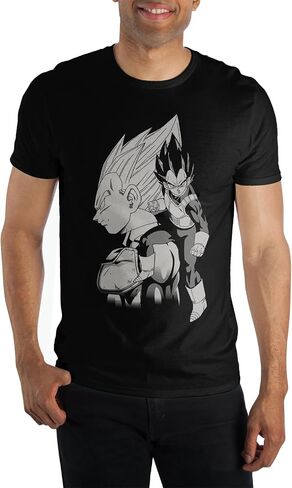 تي شيرت Dragon Ball Z Vegeta باللونين الأسود والأبيض للرجال باللون الأسود in Kuwait