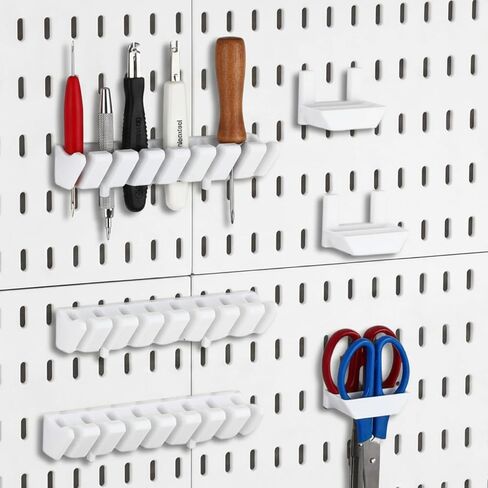 Novabright 6 قطع 2 نمط مفكات Pegboard أصحاب البلاستيك Pegboard ذو طيات أصحاب Pegboard مفك البراغي الأدوات المنزلية منظم رفوف للمطبخ، منضدة العمل، الكراجات، المحلات التجارية، كماشة معلقة (أسود) in Kuwait