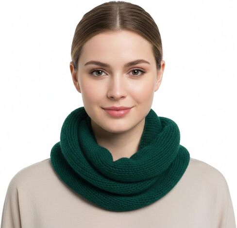 Peach Couture Womens Gorgeous Cozy Winter Knitted Square Pattern Infinity Loop Scarf in Saudi Arabia