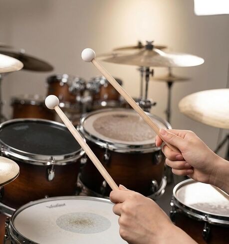 4 Pcs Glockenspiel Mallets, Tongue Drum Mallets with Birch Handle & Silicone Head for Tongue Drum, Xylophone & Percussion Instruments in Kuwait