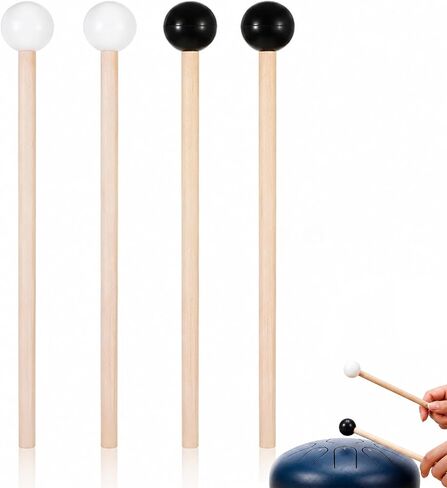 4 Pcs Xylophone Mallets, 5.9 Inch Rubber Tongue Drum Mallets, Birch Wood Handle Glockenspiel Mallet for Tongue Drum, Musical Instruments in Kuwait