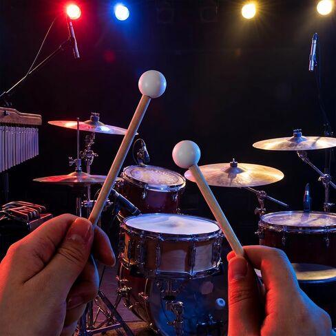 4 Pcs Xylophone Mallets, 5.9 Inch Rubber Tongue Drum Mallets, Birch Wood Handle Glockenspiel Mallet for Tongue Drum, Musical Instruments in Kuwait