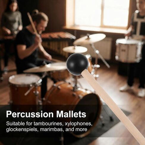 4 Pcs Xylophone Mallets, 5.9 Inch Rubber Tongue Drum Mallets, Birch Wood Handle Glockenspiel Mallet for Tongue Drum, Musical Instruments in Kuwait