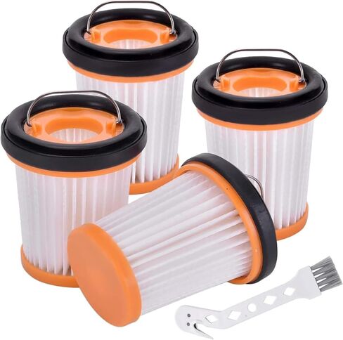 استبدال فلتر WV201 لـ Shark Wandvac ION W1 S87 استبدال فلتر المكنسة الكهربائية المحمول WV200، WV201، WV205، WV201BK، WV220، مقارنة بالجزء # XHFWV200، 4 مرشحات حزمة وفرشاة نظيفة واحدة in Kuwait