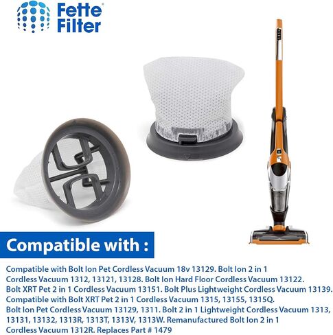 Fette Filter - 6 Pack Hand Vacuum Filter Compatible with Bissell Bolt Stick. Compare to Part # 1479. in Kuwait