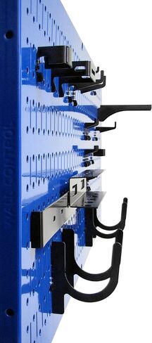 حزمة رفوف Pegboard فولاذية للتحكم في الحائط من ألواح Pegboard الزرقاء - لوحتان معدنيتان أفقيتان مقاس 32 بوصة × 16 بوصة in Kuwait