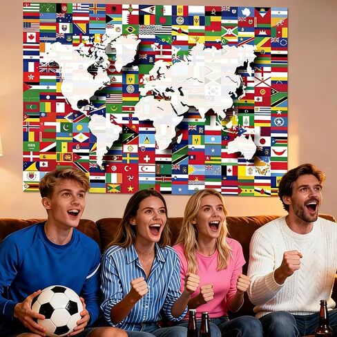 لافتة خلفية لكأس العالم لكرة القدم 2026، ديكور حفلات لعبة كرة القدم، خلفية كشك صور بطابع رياضي لحفلات العرض (39 * 59 بوصة) in Kuwait