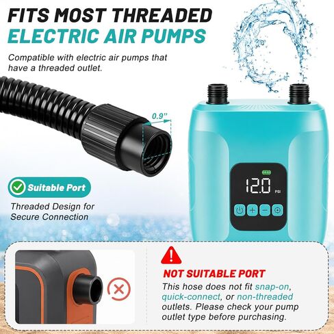 CHERAINTI Paddle Board Pump Adapter Hose, 3.5Ft Sup Air Pump Hose with 7 Air Valve Nozzles, Paddle Board Accessories Replacement Parts for Electric Sup Pump, Inflatable Paddleboard, Rafts, Kayak, Pool in Saudi Arabia
