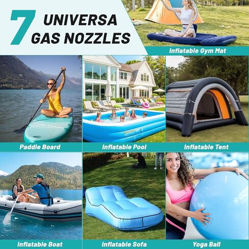 CHERAINTI Paddle Board Pump Adapter Hose, 3.5Ft Sup Air Pump Hose with 7 Air Valve Nozzles, Paddle Board Accessories Replacement Parts for Electric Sup Pump, Inflatable Paddleboard, Rafts, Kayak, Pool in Saudi Arabia