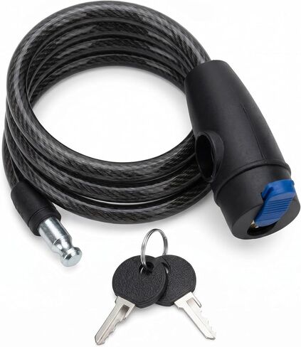 Bike Lock,Bike Cable Lock with Keys, Black, Durable Steel,Coiled Steel Security Cable for Bicycle with Keys for Outdoor Equipment, Bicycles, Scooters, Fence, Gate in Kuwait