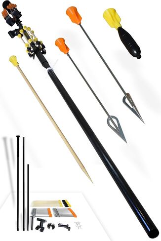 FSFF 625 Blowgun 7 أقدام Moab، أم جميع البنادق النفخية، نظام إطلاق النار الكامل، كل ما تحتاجه، أنبوب نفخ معياري 7/6/3.5 قدم 40 سهمًا - 10 × 3 شفرات، شفرتان، خيزران وصاعق 625 كال أنبوب موآب مجموعة كاملة in Kuwait