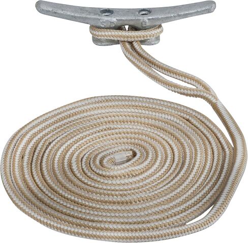 Sea Dog 302110010G/W-1 خط قاعدة من النايلون المضفر المزدوج، 3/8 بوصة × 10 بوصة / ذهبي/أبيض in Kuwait