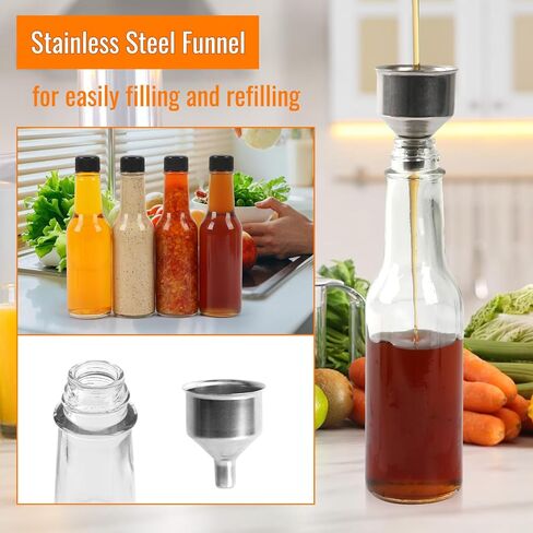 35 Pack of 5 oz Glass Hot Sauce Bottles with Black Caps & Shrink Capsules - Clear Woozy Style Bottles for Vanilla Extract, Homemade Sauces, Dressings & Beverages in Kuwait