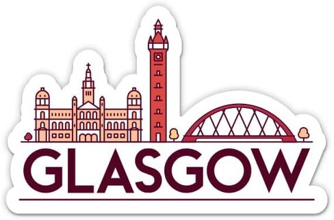 Squiddy Glasgow Scotland - ملصق فينيل لاصق للهاتف والكمبيوتر المحمول وزجاجة المياه (عرض 3 بوصات) in Kuwait