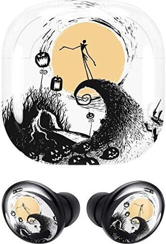 غلاف صوتي من Skinit متوافق مع Galaxy Buds Pro - مرخص رسميًا من Disney The Nightmare Before Christmas Jack on Spiral Hill Art Design in Kuwait