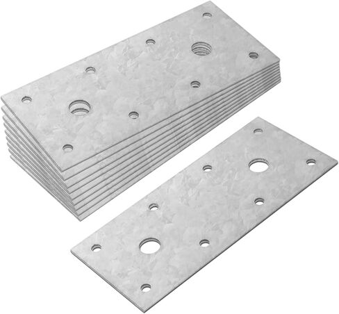 10 Pack 5-1/2" Flat Tie Mending Plate, Galvanized Steel Straight Bracket | for Wood in Kuwait