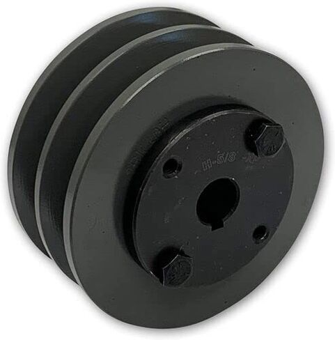 Double Groove 3.45" Cast Iron Electric Motor " H " Pulley/Sheave, Bushing Included, for 3/8" and 1/2" Top Width 3L/A/AK/4L/4LK Section V Belt, 2 Groove (5/8" Shaft / 0.625 Bore, 2AK34H) in Kuwait